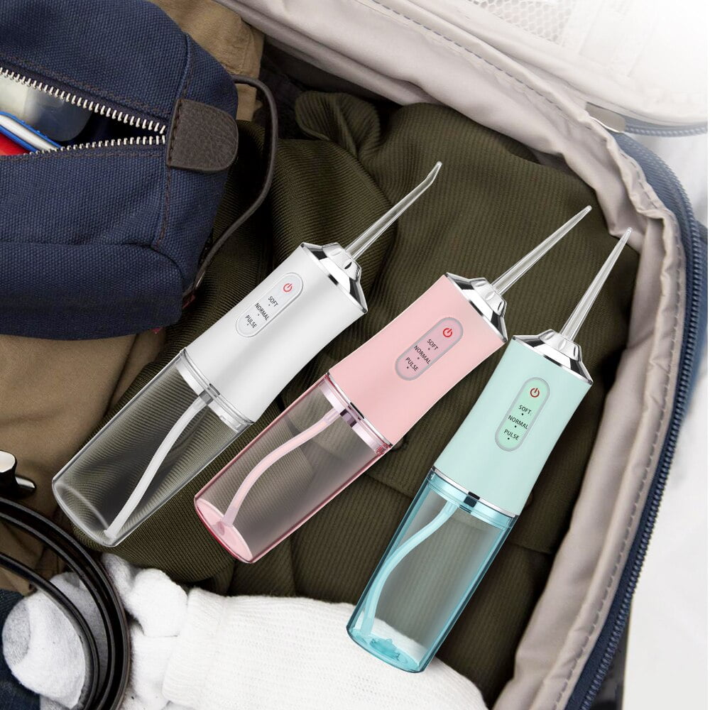 Oral Irrigator Portable Dental Water Flosser USB Rechargeable Water Jet Floss Tooth Pick 4 Jet Tip 220ml 3 Modes Colors