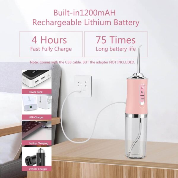 Portable Oral Irrigator _ Dental Water Flosser USB Rechargeable Battery